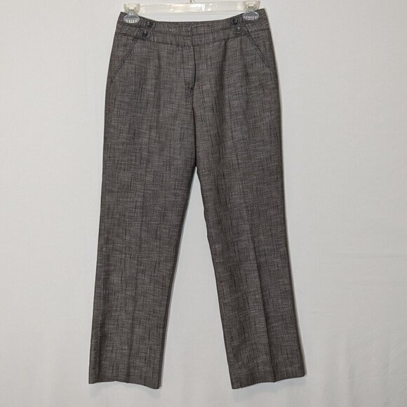 LARRY LEVINE "Stretch" Brown Mid-Rise Casual Career Zip Pants; Size 8 - Picture 1 of 5
